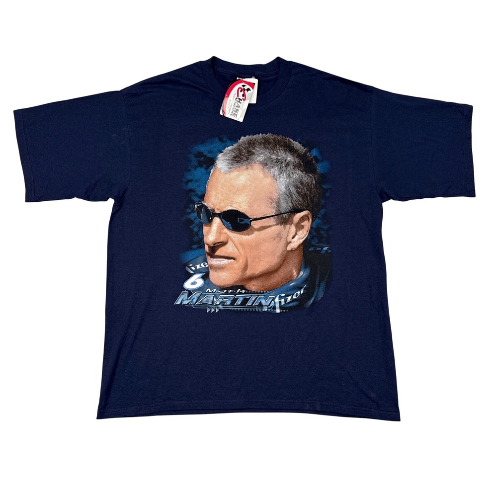 Vintage Chase Authentics Mark Martin Nascar Shirt Mens Size XL Navy Blue NEW